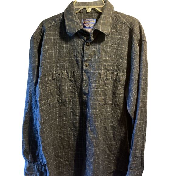 Pendleton Other - Pendleton Mens Medium Navy Blue Long Sleeve Button Down Wool Flannel Shirt EUC